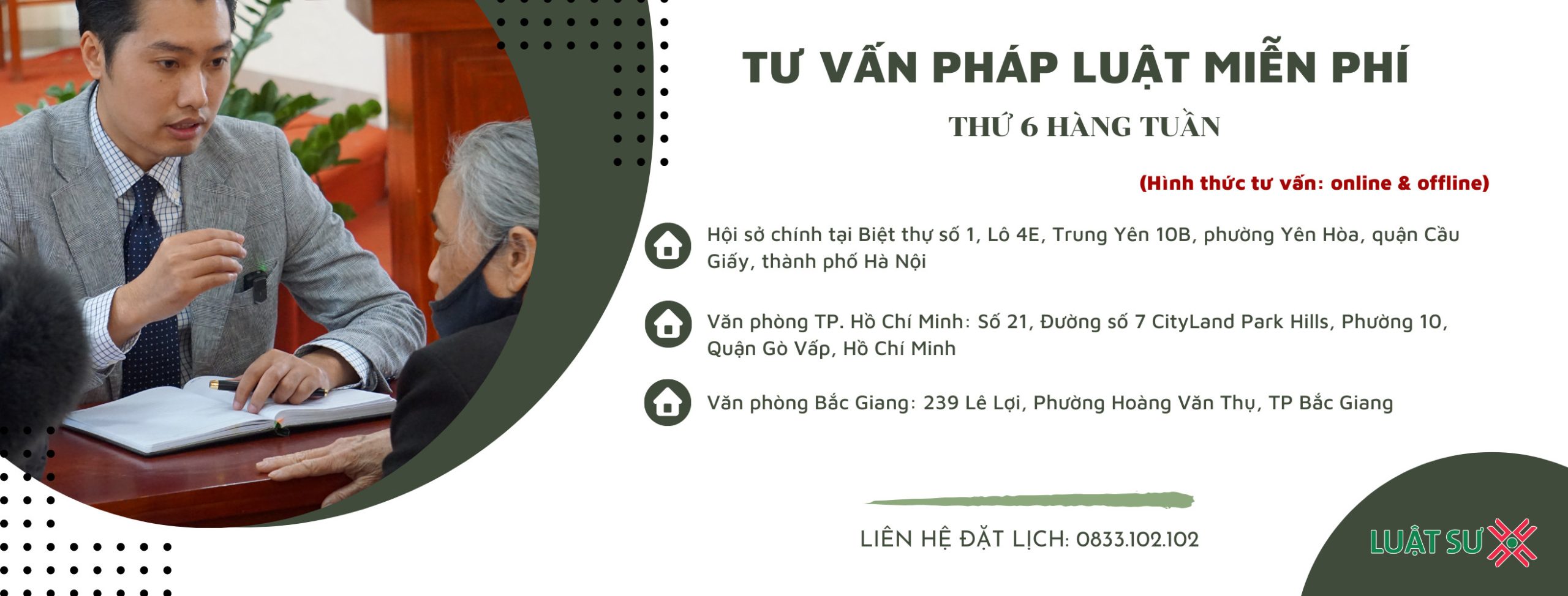 Tư Vấn Pháp Luật Miễn Phí Trực Tiếp Tại Trụ Sở Của Luật Sư X