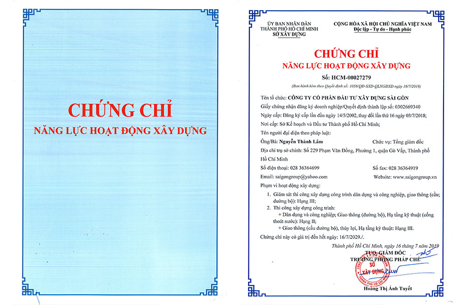 Mẫu bản kê khai và tự xác định hạng chứng chỉ năng lực xây dựng