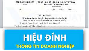 Mẫu Giấy đề nghị hiệu đính thông tin doanh nghiệp