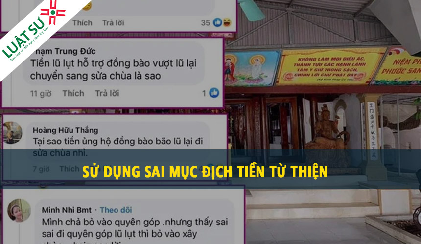 Dùng tiền từ thiện sai mục đích ban đầu có vi phạm pháp luật không?
