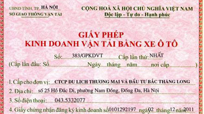 Thủ tục cấp giấy phép kinh doanh vận tải hiện nay