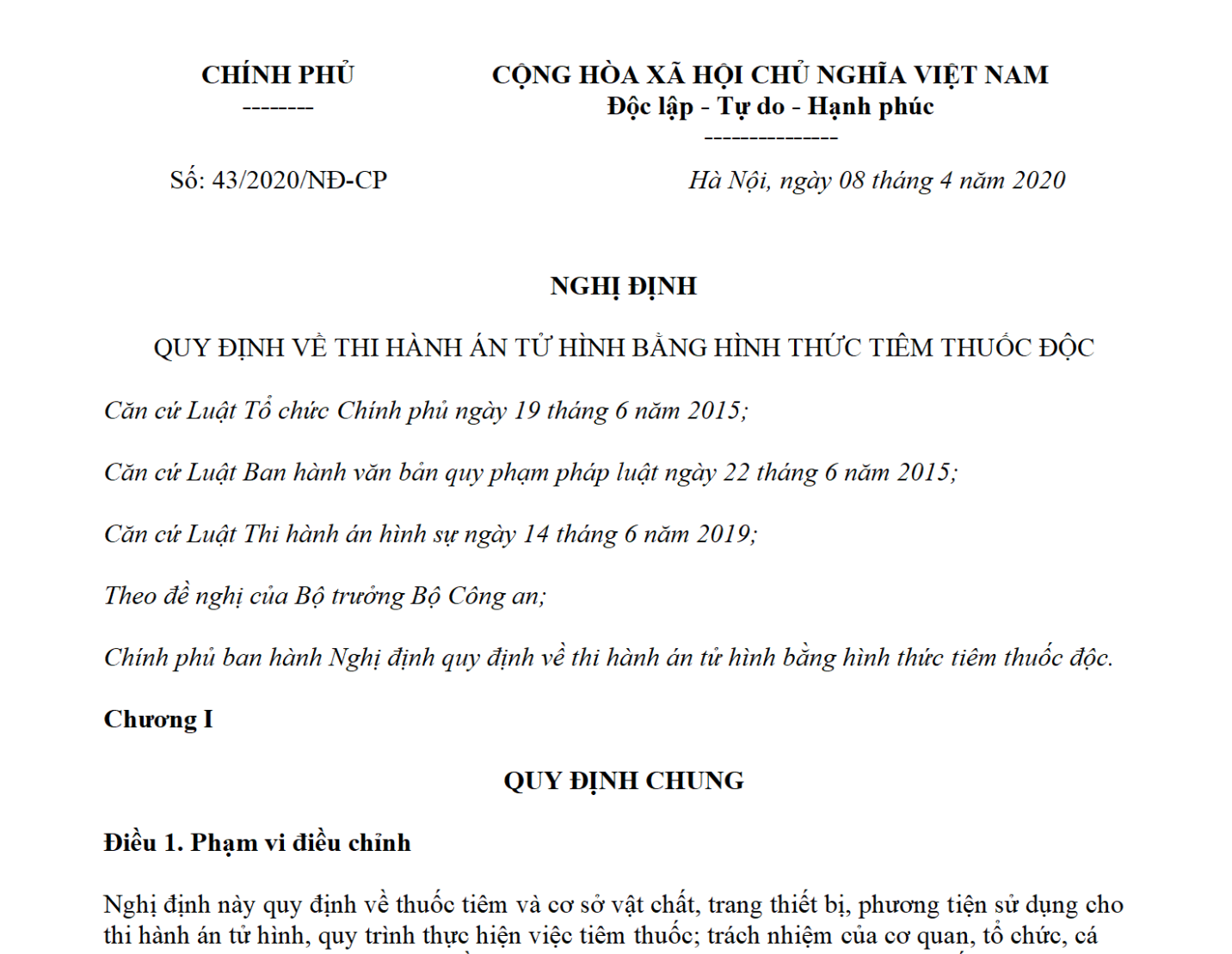 Nghị định 43/2020/NĐ-CP ban hành ngày 08/04/2020