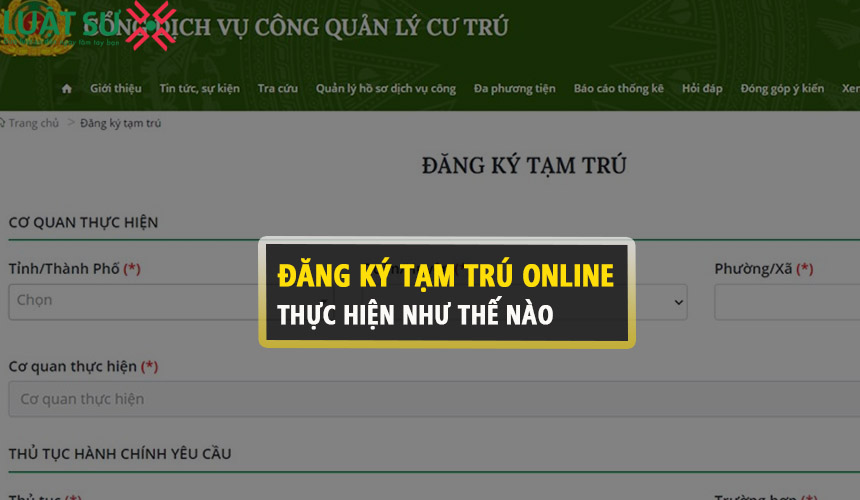Đăng ký tạm trú online được thực hiện như thế nào?