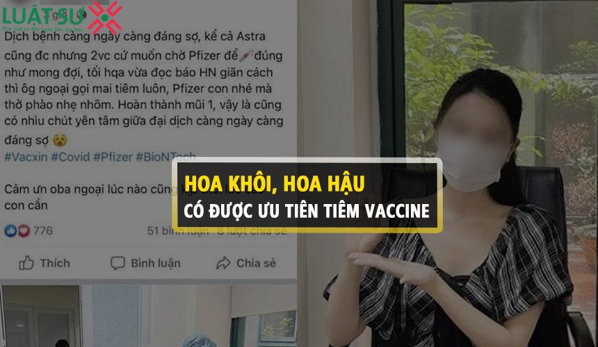 Hoa khôi, hoa hậu có được ưu tiên tiêm vaccine