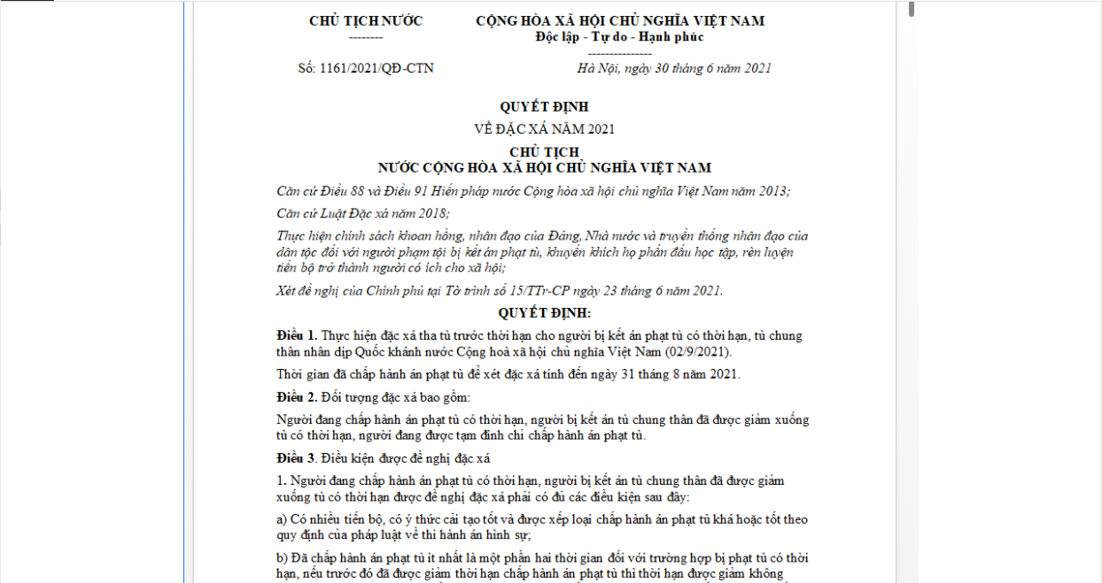 Quyết định 1161/2021/QĐ-CTN