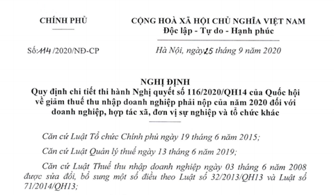 Nghị định 116/2020/NĐ-CP