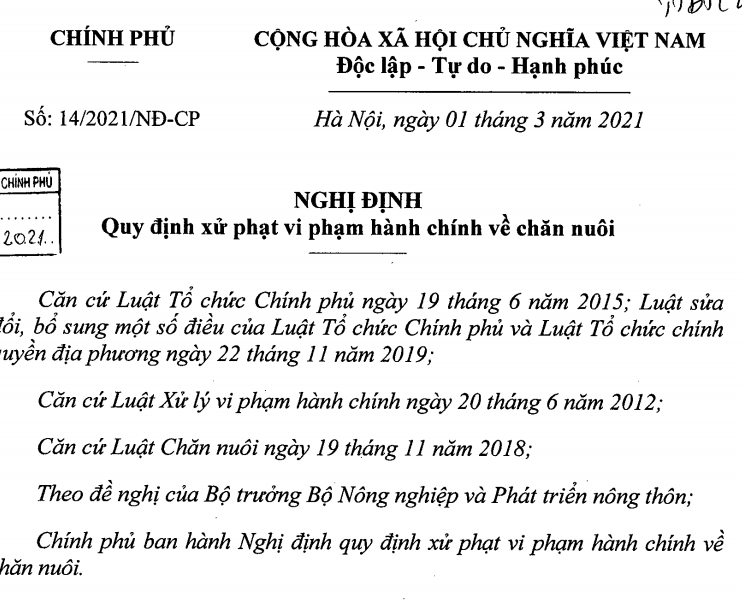 Nghị định 14/2021/NĐ-CP