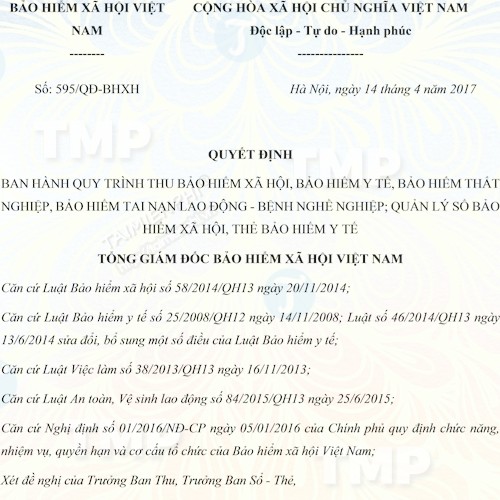 Quyết định 5952017QĐ-BHXH