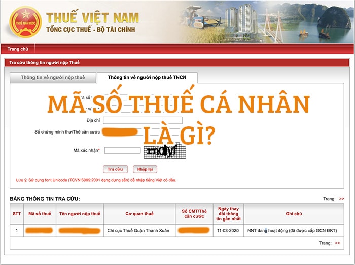 Tra mã số thuế cá nhân như thế nào?
