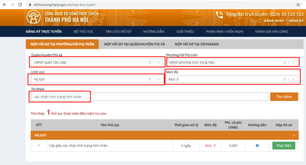 Xin giấy chứng nhận độc thân online