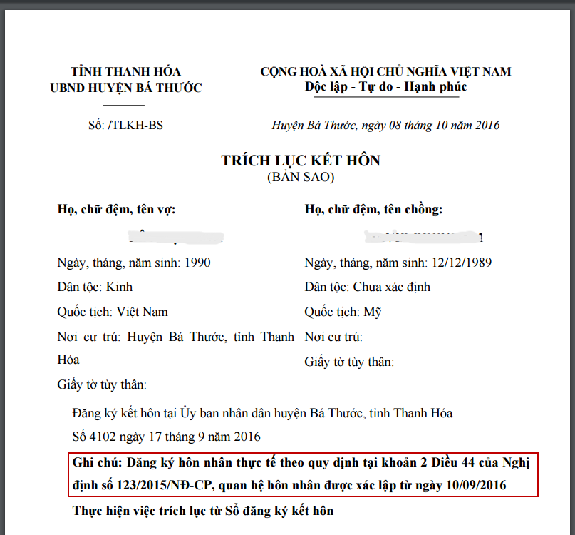 Dịch vụ trích lục đăng ký kết hôn nhanh chóng