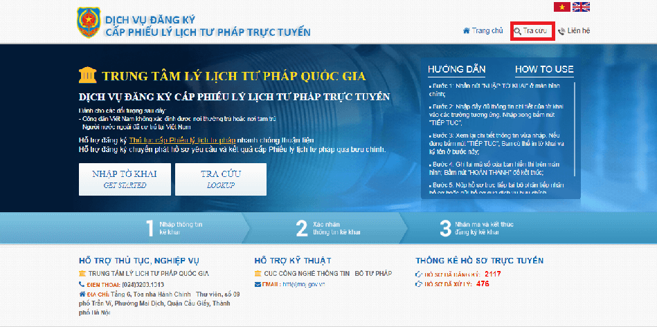 tra cứu lý lịch tư pháp trực tuyến