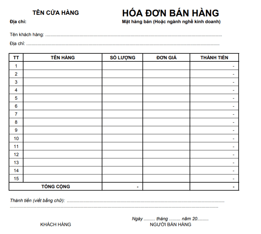 Đơn đề nghị mua hóa đơn 2022