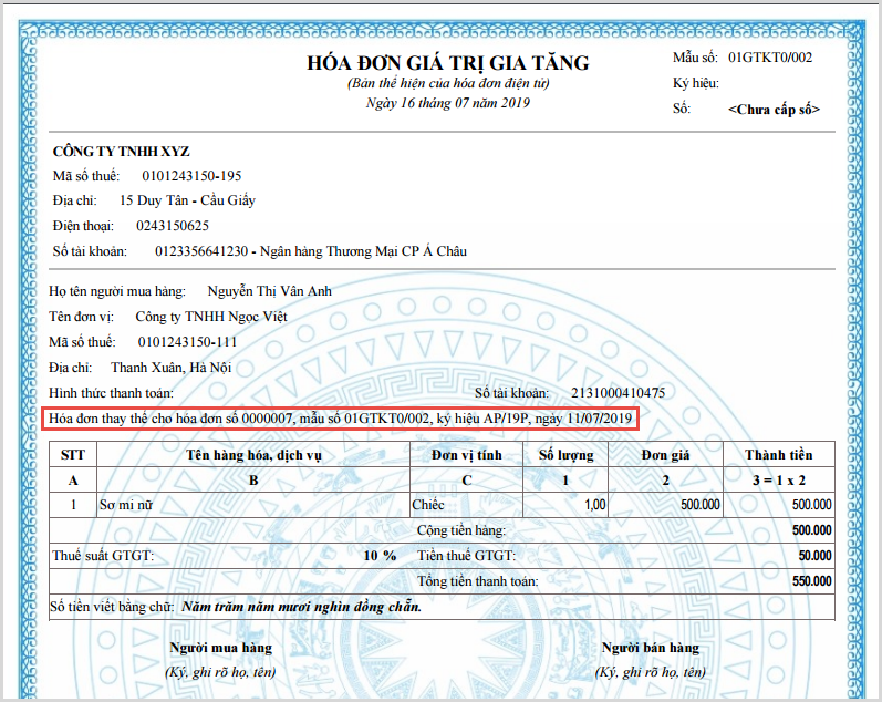 Nội dung bắt buộc trên hóa đơn điện tử