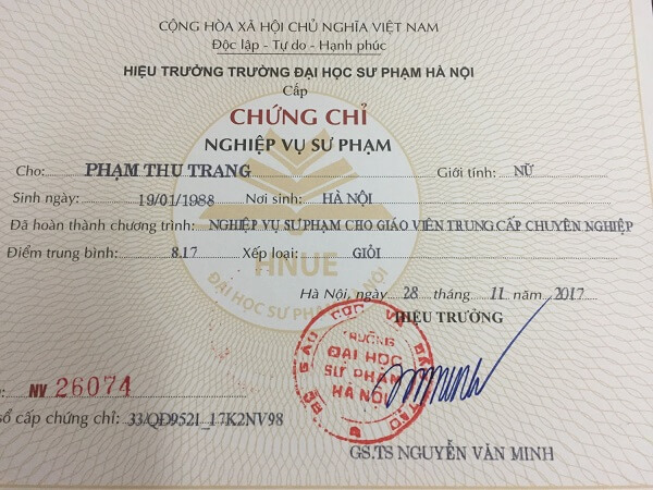 Chứng chỉ nghiệp vụ sư phạm dành cho giáo viên THPT ra sao?