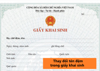 Thay đổi tên đệm trong giấy khai sinh