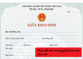 Thay đổi tên trong giấy khai sinh cho con