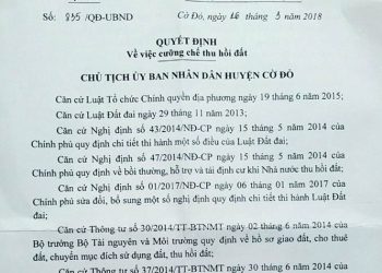 Quyết định thành lập Ban cưỡng chế thu hồi đất