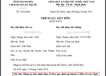 Thời gian trích lục giấy đăng ký kết hôn là bao lâu?