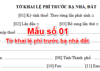 Thủ tục khai lệ phí trước bạ nhà đất
