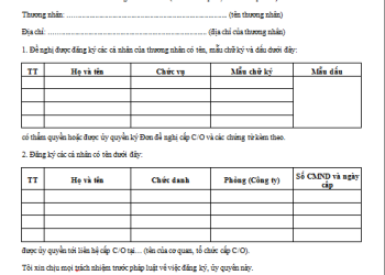 Mẫu hồ sơ thương nhân Bộ Công Thương