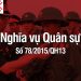Luật nghĩa vụ quân sự năm 2015 số 78-2015-QH13 mới nhất