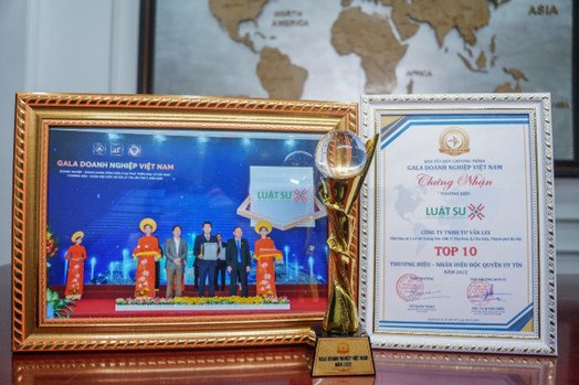 Luật sư X nằm trong top 10 thương hiệu Việt Nam độc quyền uy tín 2022