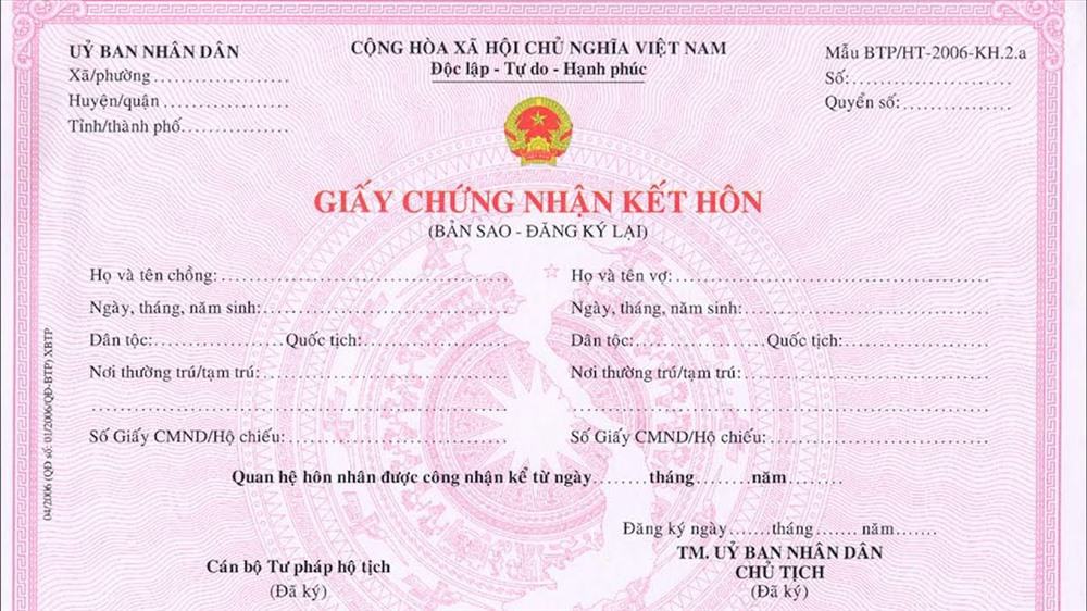 Thủ tục cấp lại giấy đăng ký kết hôn khi bị mất năm 2023
