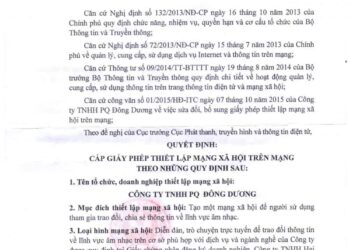 Thủ tục xin giấy phép mạng xã hội của doanh nghiệp