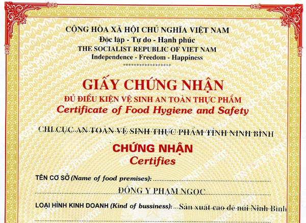 Tra cứu giấy chứng nhận an toàn thực phẩm