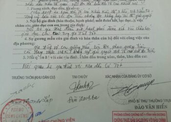 Chứng nhận của cấp ủy cơ sở trong lý lịch đảng viên