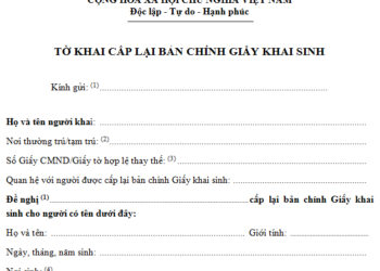 Mẫu tờ khai xin cấp lại giấy khai sinh mới theo quy định 2023
