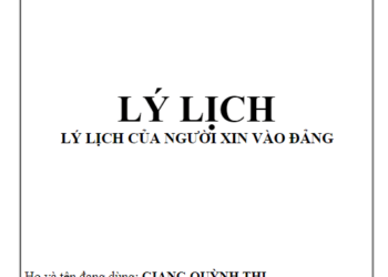 Xác nhận của chi bộ vào lý lịch đảng viên