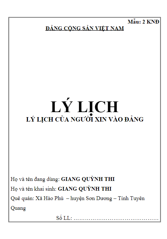Xác nhận của chi bộ vào lý lịch đảng viên