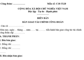Mẫu biên bản bàn giao tài chính công đoàn mới năm 2023