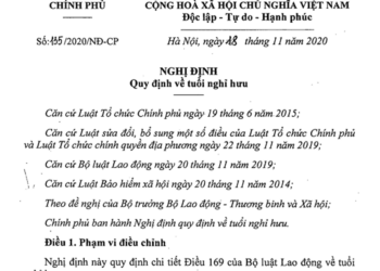 Nghị định quy định tuổi nghỉ hưu từ năm 2021