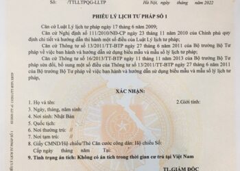 Tải xuống mẫu khai lý lịch tư pháp số 1