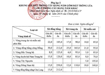 Khung giá đất được ban hành định kỳ