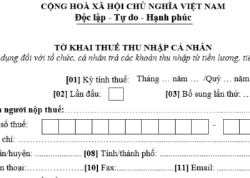 Mẫu tờ khai khấu trừ thuế thu nhập cá nhân mới năm 2023