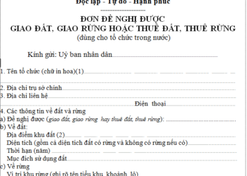 Thủ tục xin giao đất rừng sản xuất