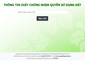 Website tra cứu sổ đỏ online