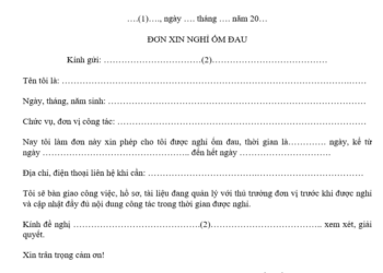 tải mẫu đơn xin nghỉ ốm