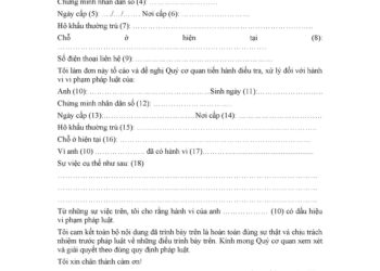Tải xuống mẫu đơn tố cáo lừa đảo năm 2023