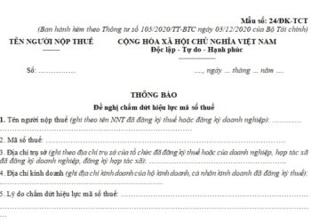Chấm dứt hiệu lực mã số thuế hộ kinh doanh