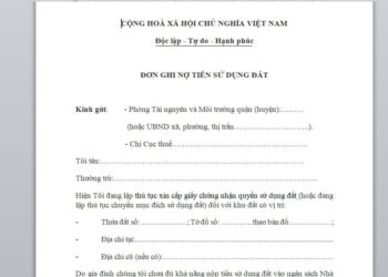 Đơn xin nợ thuế chuyển mục đích sử dụng đất