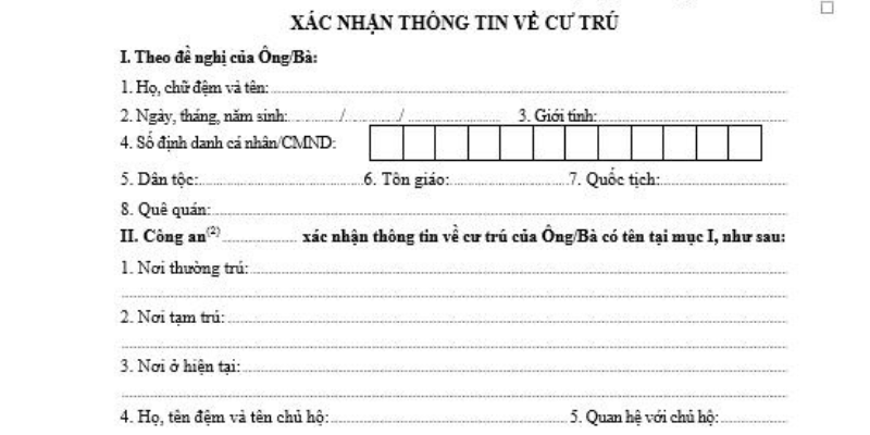 Xin giấy xác nhận lưu trú ở đâu?