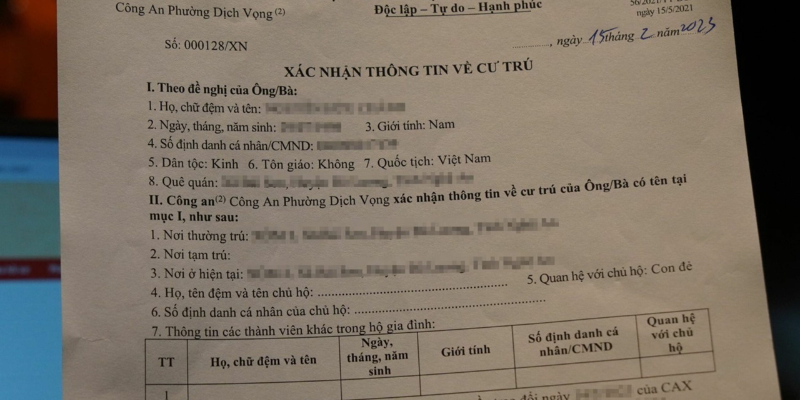 Xin giấy xác nhận lưu trú ở đâu?